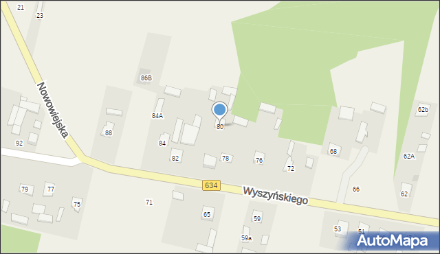 Miąse, Wyszyńskiego Stefana, ks. kard., 80, mapa Miąse