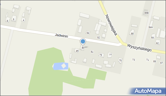 Miąse, Wyszyńskiego Stefana, ks. kard., 83, mapa Miąse