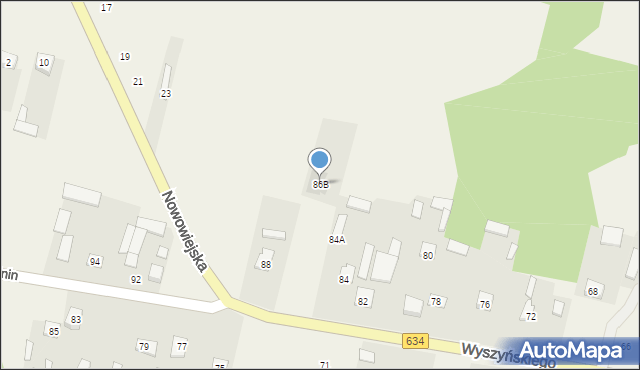 Miąse, Wyszyńskiego Stefana, ks. kard., 86B, mapa Miąse