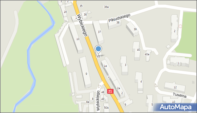Miastko, Wybickiego Józefa, gen., 43, mapa Miastko