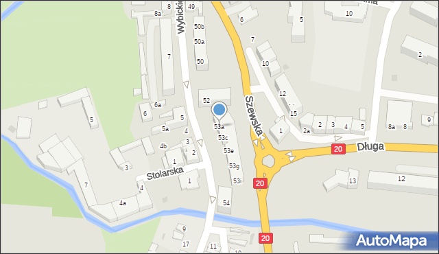 Miastko, Wybickiego Józefa, gen., 53a, mapa Miastko