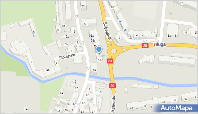 Miastko, Wybickiego Józefa, gen., 53h, mapa Miastko