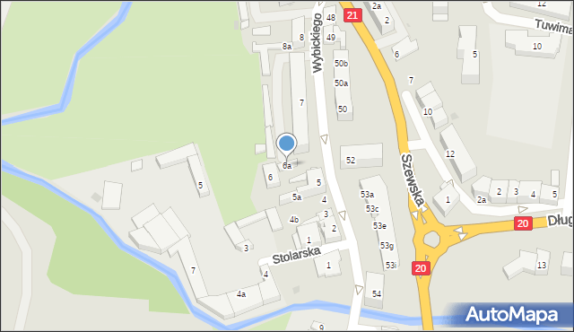 Miastko, Wybickiego Józefa, gen., 6a, mapa Miastko