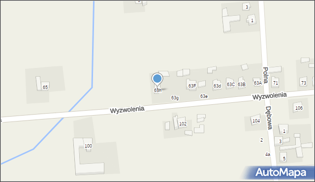 Miedźno, Wyzwolenia, 63h, mapa Miedźno