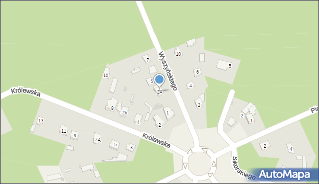 Międzyborów, Wyszyńskiego Stefana, ks. prym. kard., 2A, mapa Międzyborów