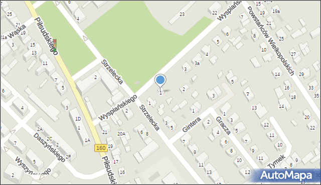 Międzychód, Wyspiańskiego Stanisława, 1, mapa Międzychód