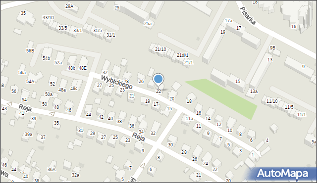 Mielec, Wybickiego Józefa, gen., 22, mapa Mielca