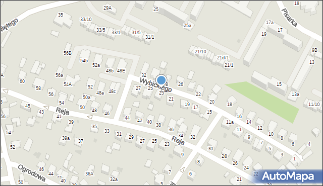 Mielec, Wybickiego Józefa, gen., 23, mapa Mielca
