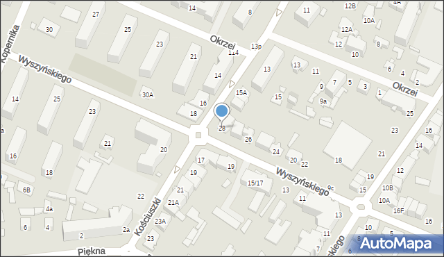 Mińsk Mazowiecki, Wyszyńskiego Stefana, ks. kard., 28, mapa Mińsk Mazowiecki