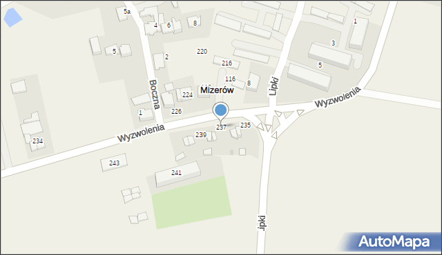 Mizerów, Wyzwolenia, 237, mapa Mizerów