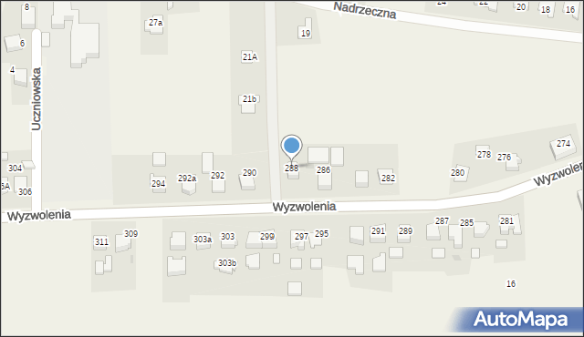 Mizerów, Wyzwolenia, 288, mapa Mizerów