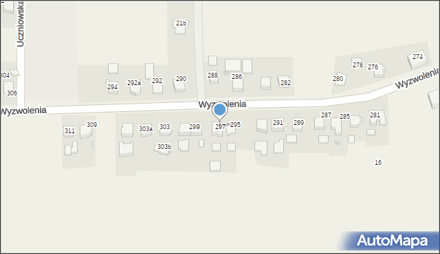 Mizerów, Wyzwolenia, 297, mapa Mizerów