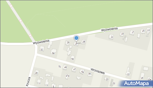 Młodzieszyn, Wyzwolenia, 27, mapa Młodzieszyn