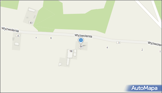 Młodzieszyn, Wyzwolenia, 5A, mapa Młodzieszyn