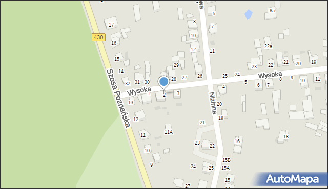 Mosina, Wysoka, 2, mapa Mosina