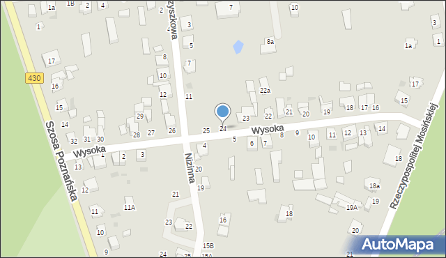 Mosina, Wysoka, 24, mapa Mosina