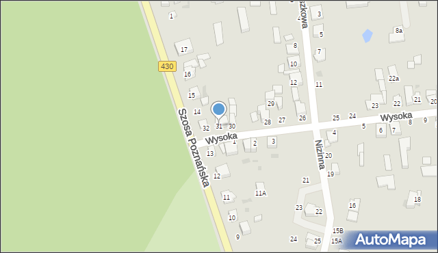 Mosina, Wysoka, 31, mapa Mosina