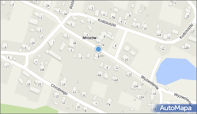 Mrozów, Wyzwolenia, 6, mapa Mrozów