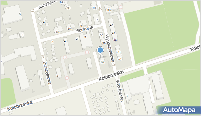 Mrzeżyno, Wypoczynkowa, 1B, mapa Mrzeżyno