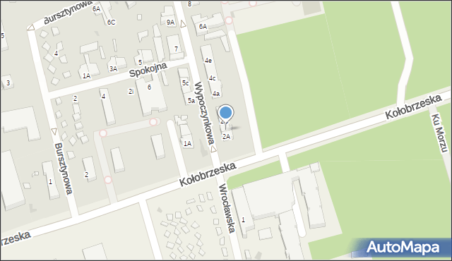 Mrzeżyno, Wypoczynkowa, 2B, mapa Mrzeżyno