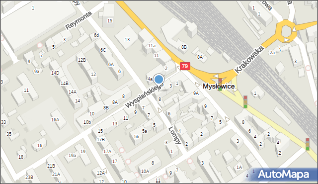 Mysłowice, Wyspiańskiego Stanisława, 5, mapa Mysłowice