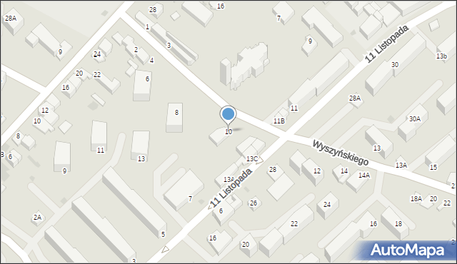 Myszków, Wyszyńskiego Stefana, ks. prym. kard., 10, mapa Myszków