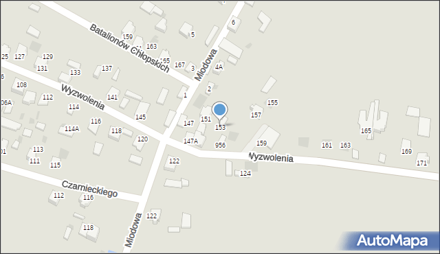 Myszków, Wyzwolenia, 153, mapa Myszków