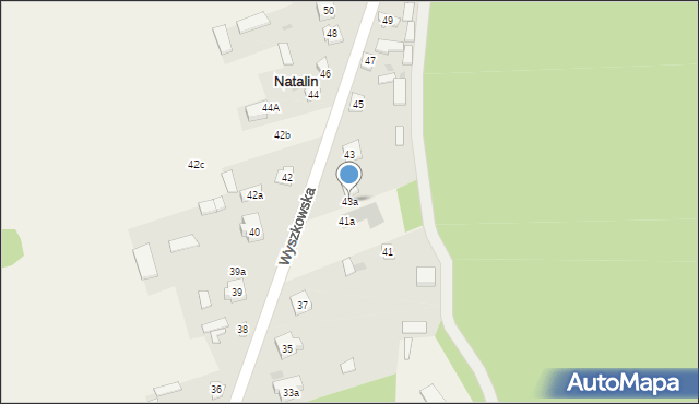 Natalin, Wyszkowska, 43a, mapa Natalin