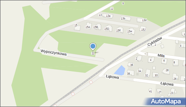 Nowa Wieś, Wypoczynkowa, 11, mapa Nowa Wieś