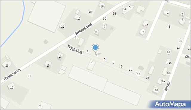 Nowa Wieś Wrocławska, Wygodna, 3, mapa Nowa Wieś Wrocławska