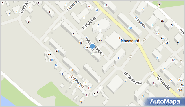 Nowogard, Wyszyńskiego Stefana, ks. kard., 4, mapa Nowogard