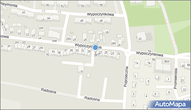 Nowy Tomyśl, Wypoczynkowa, 28, mapa Nowy Tomyśl