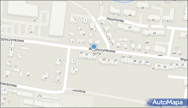 Nowy Tomyśl, Wypoczynkowa, 2D, mapa Nowy Tomyśl