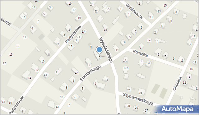 Olszewo-Borki, Wyspiańskiego Stanisława, 5, mapa Olszewo-Borki