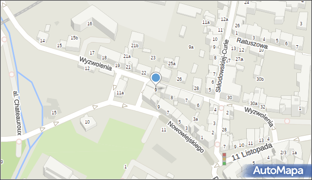 Olsztyn, Wyzwolenia, 9, mapa Olsztyna