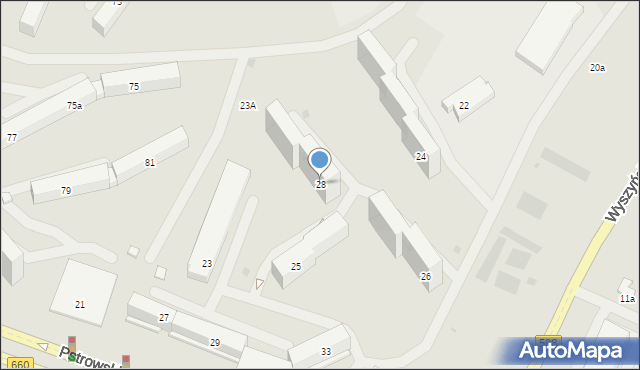 Olsztyn, Wyszyńskiego Stefana, ks. kard., 28, mapa Olsztyna