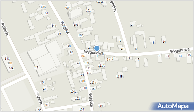 Opole, Wygonowa, 1, mapa Opola