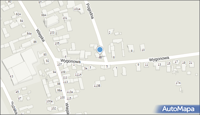 Opole, Wygonowa, 4B, mapa Opola