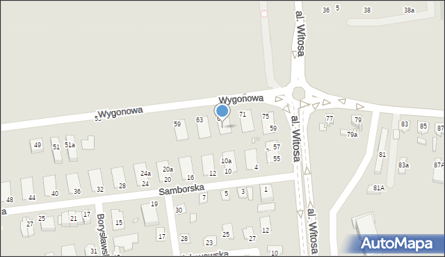 Opole, Wygonowa, 67a, mapa Opola