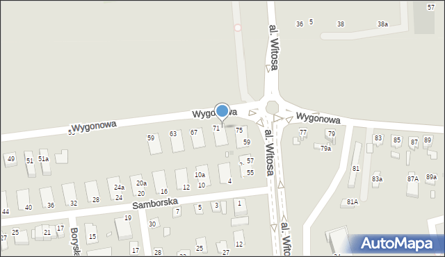 Opole, Wygonowa, 73, mapa Opola