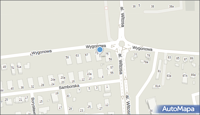 Opole, Wygonowa, 73a, mapa Opola