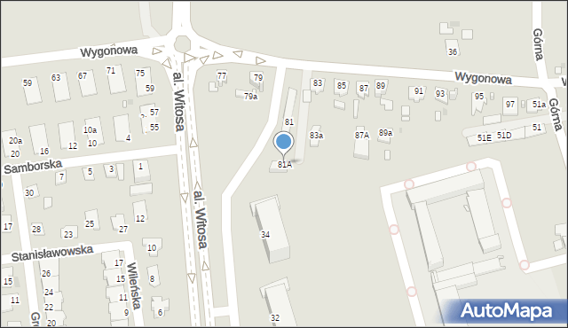 Opole, Wygonowa, 81A, mapa Opola