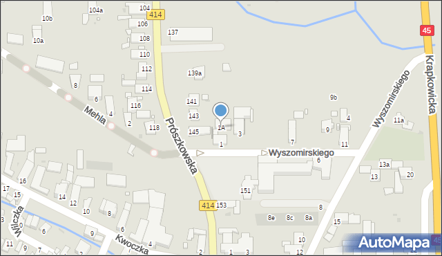 Opole, Wyszomirskiego Bogumiła, 1A, mapa Opola