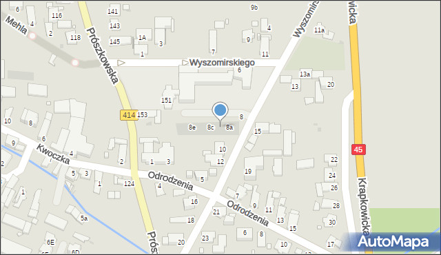 Opole, Wyszomirskiego Bogumiła, 8b, mapa Opola