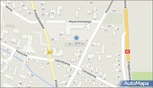 Opole, Wyszomirskiego Bogumiła, 8c, mapa Opola