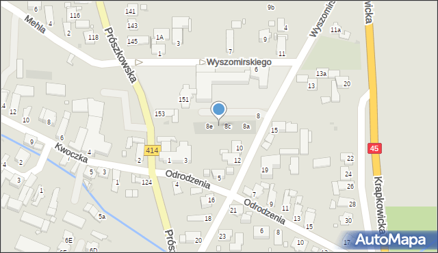 Opole, Wyszomirskiego Bogumiła, 8d, mapa Opola