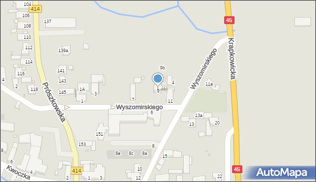 Opole, Wyszomirskiego Bogumiła, 9, mapa Opola