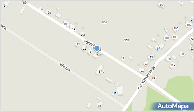 Orzesze, Wybickiego Józefa, gen., 7, mapa Orzesze
