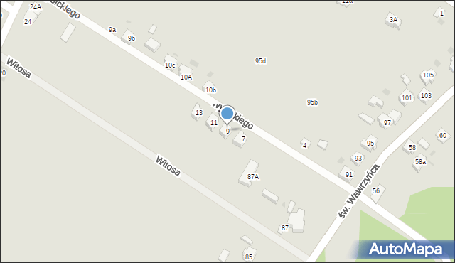 Orzesze, Wybickiego Józefa, gen., 9, mapa Orzesze