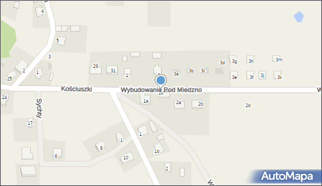 Osie, Wybudowanie Pod Miedzno, 1b, mapa Osie